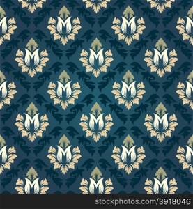 Colorful seamless damask ornate pattern