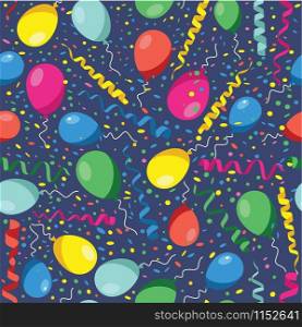 Colorful seamless pattern of birthday party with colors balloons