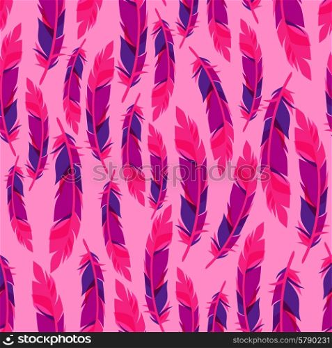 Colorful seamless pattern with bright abstract transparent feathers.. Colorful seamless pattern with bright abstract transparent feathers