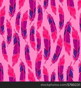 Colorful seamless pattern with bright abstract transparent feathers.. Colorful seamless pattern with bright abstract transparent feathers