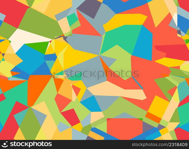 Colorful seamless pattern with chaotic messy geometric shapes