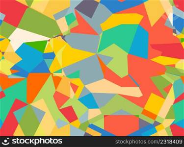 Colorful seamless pattern with chaotic messy geometric shapes