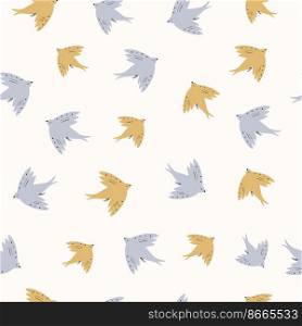 Colorful seamless pattern with yellow and blue birds.. Colorful seamless pattern with yellow and blue birds