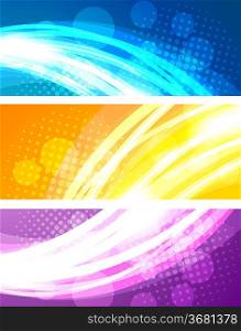 Colorful set of bright banner with circles