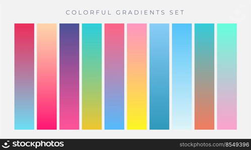 colorful set of vibrant gradients. colorful set of vibrant gradients vector illustration