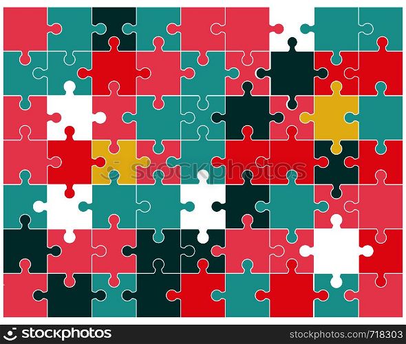Colorful shiny puzzle, separate pieces