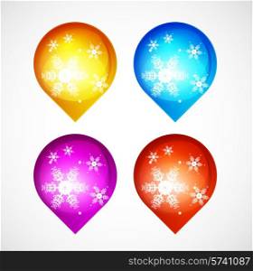 Colorful shiny vector Christmas buttons
