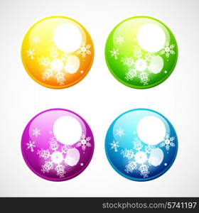 Colorful shiny vector Christmas buttons