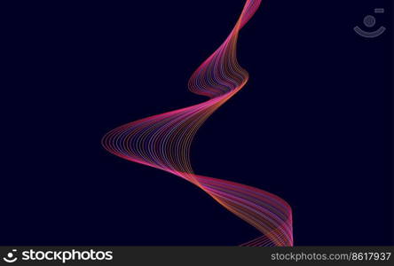 Colorful shiny wave with lines. Curved wavy line. smooth stripe. Design element Vector Illustration