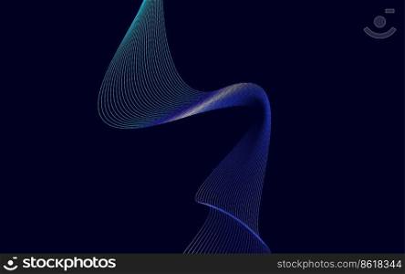 Colorful shiny wave with lines. Curved wavy line. smooth stripe. Design element Vector Illustration