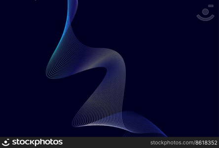 Colorful shiny wave with lines. Curved wavy line. smooth stripe. Design element Vector Illustration