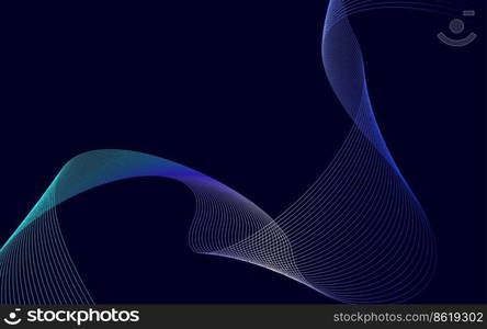 Colorful shiny wave with lines. Curved wavy line. smooth stripe. Design element Vector Illustration