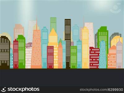 Colorful Silhouette City Background. Vector Illustration EPS10. Colorful Silhouette City Background. Vector Illustration