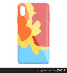 Colorful smartphone case icon cartoon vector. Mobile cover. Back template. Colorful smartphone case icon cartoon vector. Mobile cover