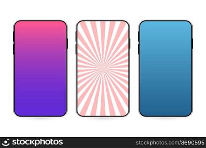 Colorful smartphone icon design in flat style isolated on white background. Modern realistic layout.