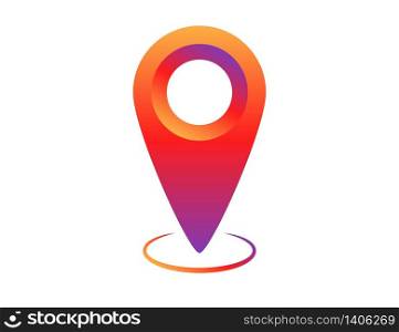 Colorful social network pin tag point for map. Location pointer to show position. Navigation pointing label to show location. Realistic colorful gradient pin tag. Vector EPS 10.