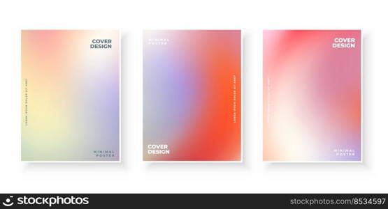 Colorful soft gradient for presentation cover design set