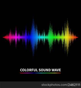 Colorful sound wave background. Equalizer, swing and music. Vector illustration. Sound wave background