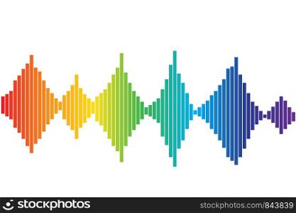 Colorful Sound waves, stock vector illustration
