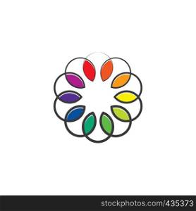 colorful spectrum leaves circle vector illustration