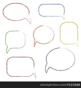Colorful speech bubbles isolated on white background. Vector illustration