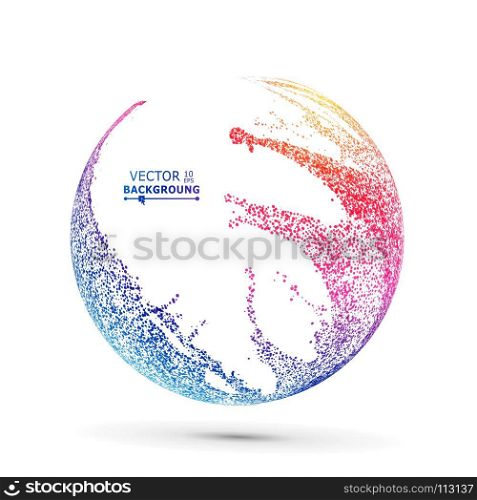Colorful Sphere Composition Vector. Dotted Abstract Graphics. Isolated On White Background. Colorful Sphere Composition Vector. Dotted Abstract Graphics. Isolated On White