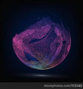 Colorful Sphere Composition Vector. Glowing Abstract Background. Sphere Composition Vector. Dotted Abstract Graphics. Glowing Background