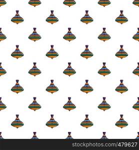 Colorful spinning top pattern seamless repeat in cartoon style vector illustration. Colorful spinning top pattern