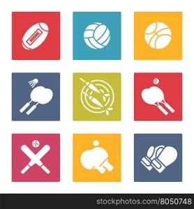 Colorful sport icons set. Colorful sport icons set vector. Tennis volleyball basketball icons