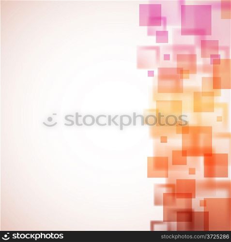 Colorful squares vector background with copy space.