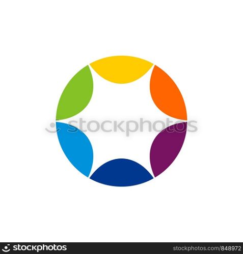 Colorful Star in Circle Logo Template Illustration Design. Vector EPS 10.