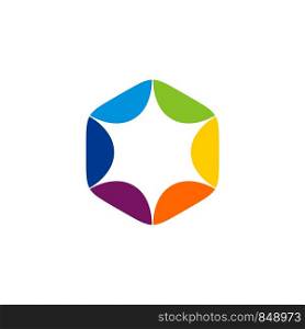 Colorful Star in Hexagon Logo Template Illustration Design. Vector EPS 10.