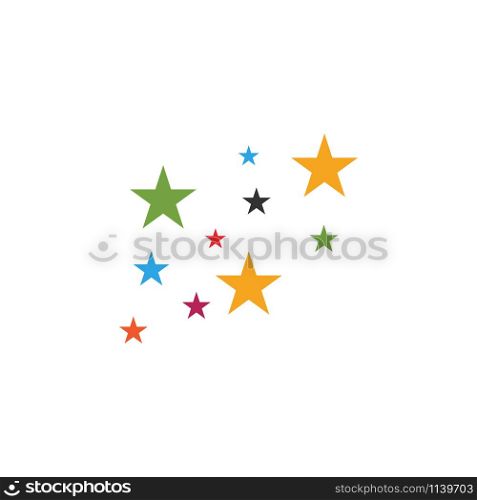 Colorful stars icon graphic design template vector isolated. Colorful stars icon graphic design template vector