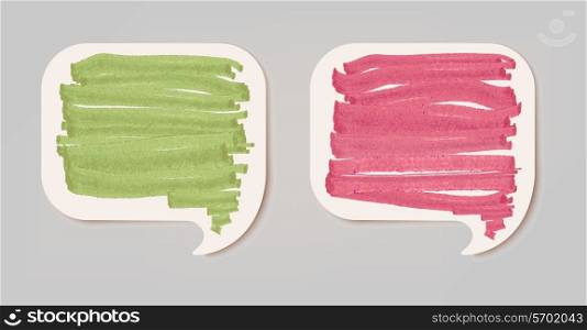 Colorful sticker speech bubbles. Vector.
