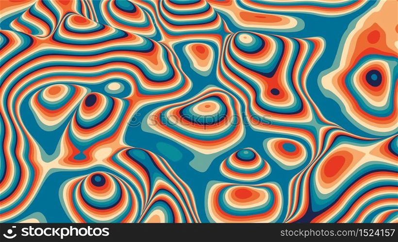 Colorful striped art vector background. Minimalistic pop landscape concept. Abstract retro background . Twisted gradient surface. Trendy vintage colors.. Colorful striped art vector background. Minimalistic pop landscape concept. Abstract retro background . Twisted gradient surface. Trendy vintage colors