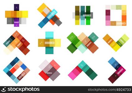 Colorful stripes infographic templates set. Colorful stripes infographic templates set. Geometric business abstract backgrounds for workflow layout, diagram, number options or web design