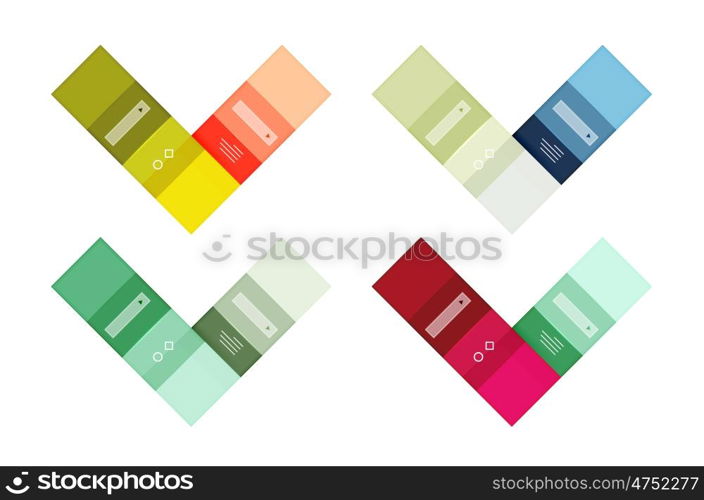 Colorful stripes infographic templates set. Geometric business abstract backgrounds for workflow layout, diagram, number options or web design