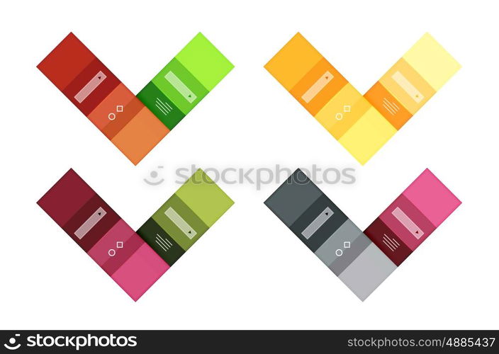 Colorful stripes infographic templates set. Geometric business abstract backgrounds for workflow layout, diagram, number options or web design