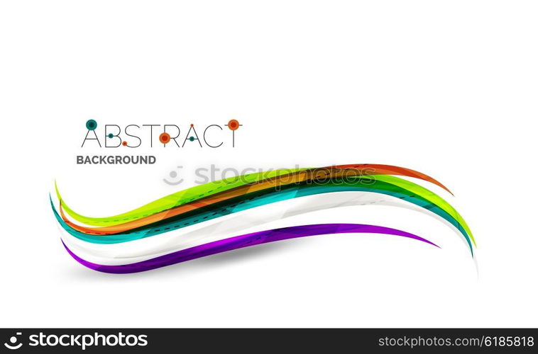 Colorful stripes wave composition, business template - geometric abstract background, swirl colorful lines - color curve stripes and lines in motion concept and with light and shadow effects. Presentation banner and business card message design template