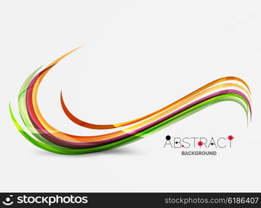 Colorful stripes wave composition, business template - geometric abstract background, swirl colorful lines - color curve stripes and lines in motion concept and with light and shadow effects. Presentation banner and business card message design template