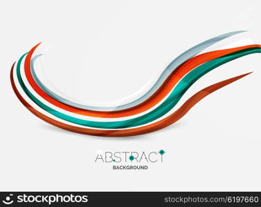 Colorful stripes wave composition, business template - geometric abstract background, swirl colorful lines - color curve stripes and lines in motion concept and with light and shadow effects. Presentation banner and business card message design template