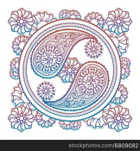 Colorful stylish yin-yang sign. Colorful stylish yin-yang sign isolated on white. Vector illustration