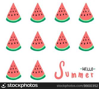 Colorful summer pattern with hand drawn beach elements. Fashion print design, vector illustration - Vector
