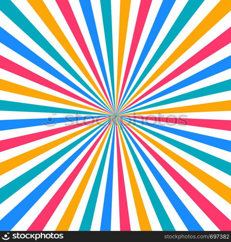 Colorful sun rays background in flat design. Vector illustration. Eps10. Colorful sun rays background in flat design. Vector illustration