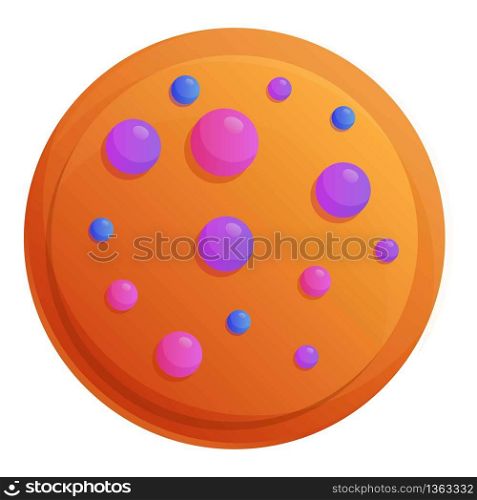Colorful sweet biscuit icon. Cartoon of colorful sweet biscuit vector icon for web design isolated on white background. Colorful sweet biscuit icon, cartoon style