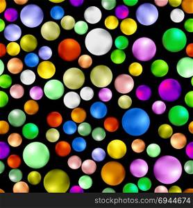 Colorful Sweet Gumball Seamless Pattern Isolated on Black Background. Colorful Sweet Gumball Seamless Pattern