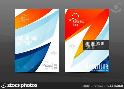 Colorful swirl design annual report cover template. Brochure, flyer template layout, vector leaflet abstract background, A4 size page