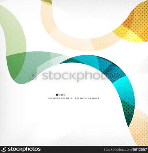 Colorful swirl wave lines background with dot texture