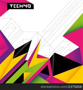 Colorful techno background with angular shapes