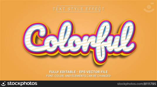Colorful Text Style Effect. Editable Graphic Text Template.